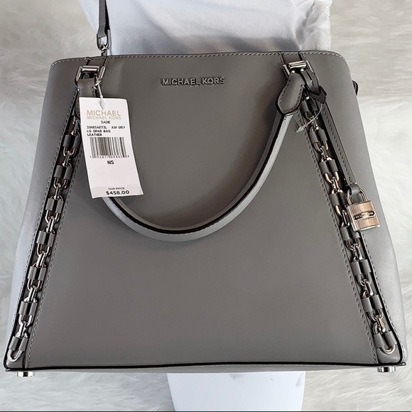 👛New Michael Kors👛 Sadie Ash Grey Large Grab Bag - Picture 6 of 8